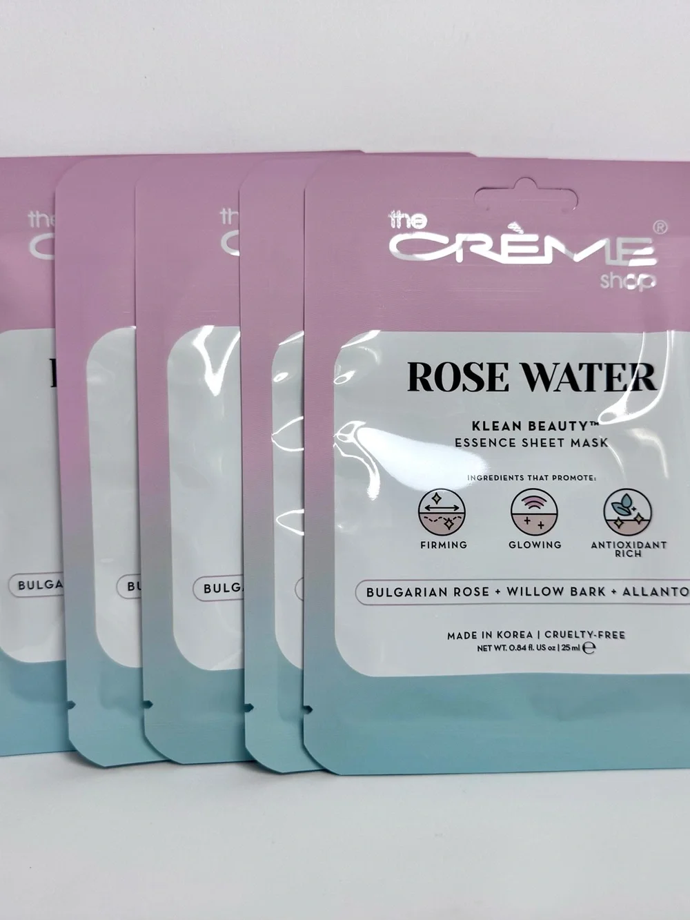 The Crème Shop Rose Water Essence Sheet Mask - 5 Pack